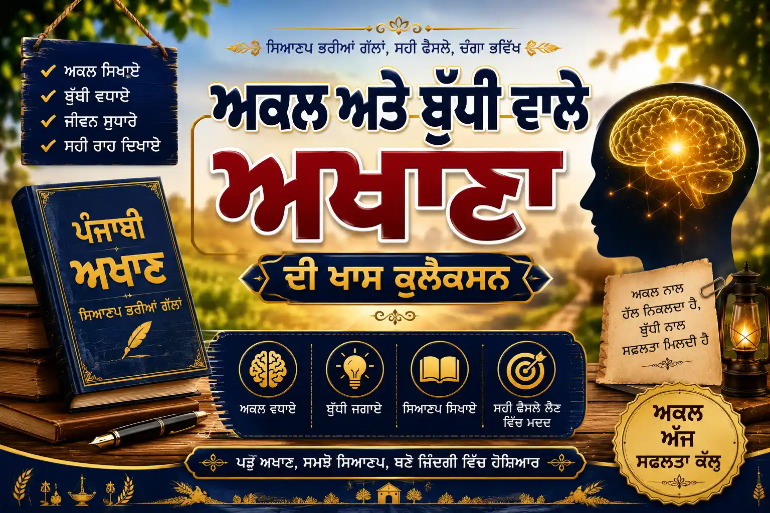 ‘ਅ’ ਅੱਖਰ ਵਾਲੇ ਪੰਜਾਬੀ ਅਖਾਣ ਅਕਲ ਅਤੇ ਬੁੱਧੀ ਨਾਲ ਜੁੜੇ ਅਖਾਣ