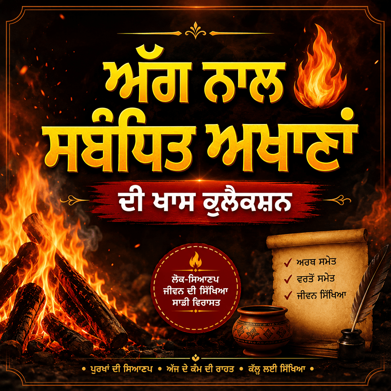 ‘ਅੱਗ’ ਨਾਲ ਸਬੰਧਿਤ ਪੰਜਾਬੀ ਅਖਾਣ ਖਾਸ ਕੁਲੈਕਸ਼ਨ