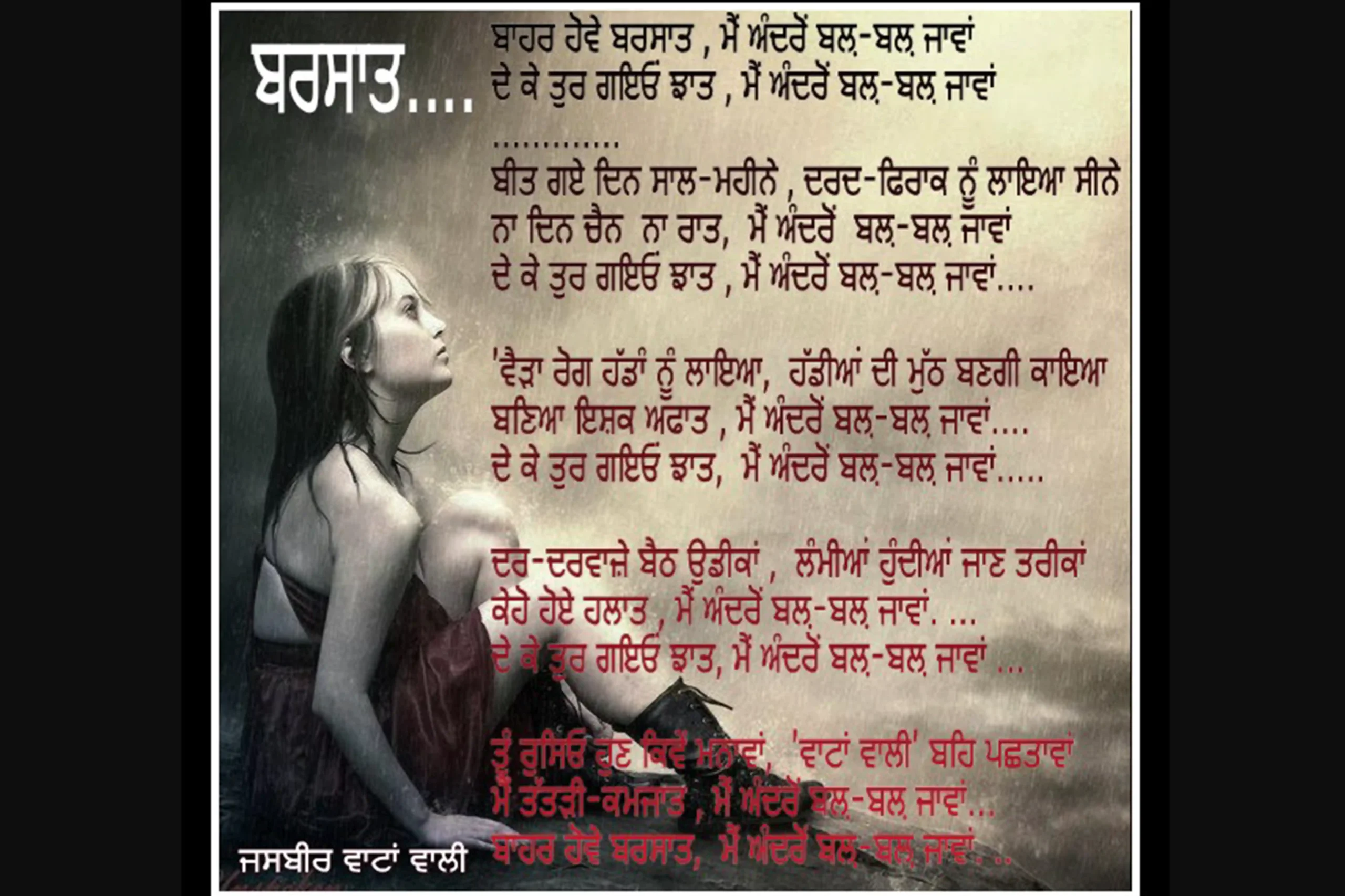Rain/ਬਰਸਾਤ/The Classic Poetry By Jasbir Wattanwalia