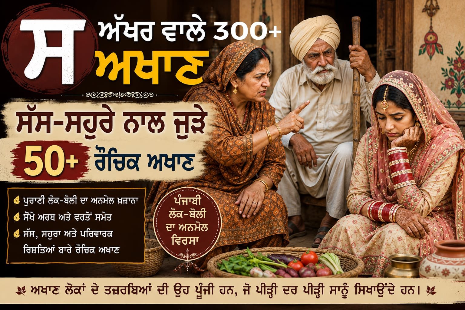 ਸ ਅੱਖਰ ਵਾਲੇ 300+ ਪੰਜਾਬੀ ਅਖਾਣ ਅਤੇ ਸੱਸ-ਸਹੁਰੇ ਨਾਲ ਜੁੜੇ 50+ ਮਜ਼ੇਦਾਰ ਅਖਾਣ।